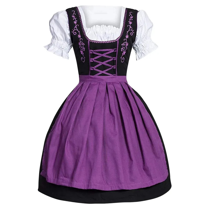 Sukienka dirndl na Oktoberfest dla kobiet z poliestru, o średniowiecznym wzornictwie | Madeleine