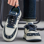 Herre sneakers med plateausål og snørebånd i kunstlæder | Valtor