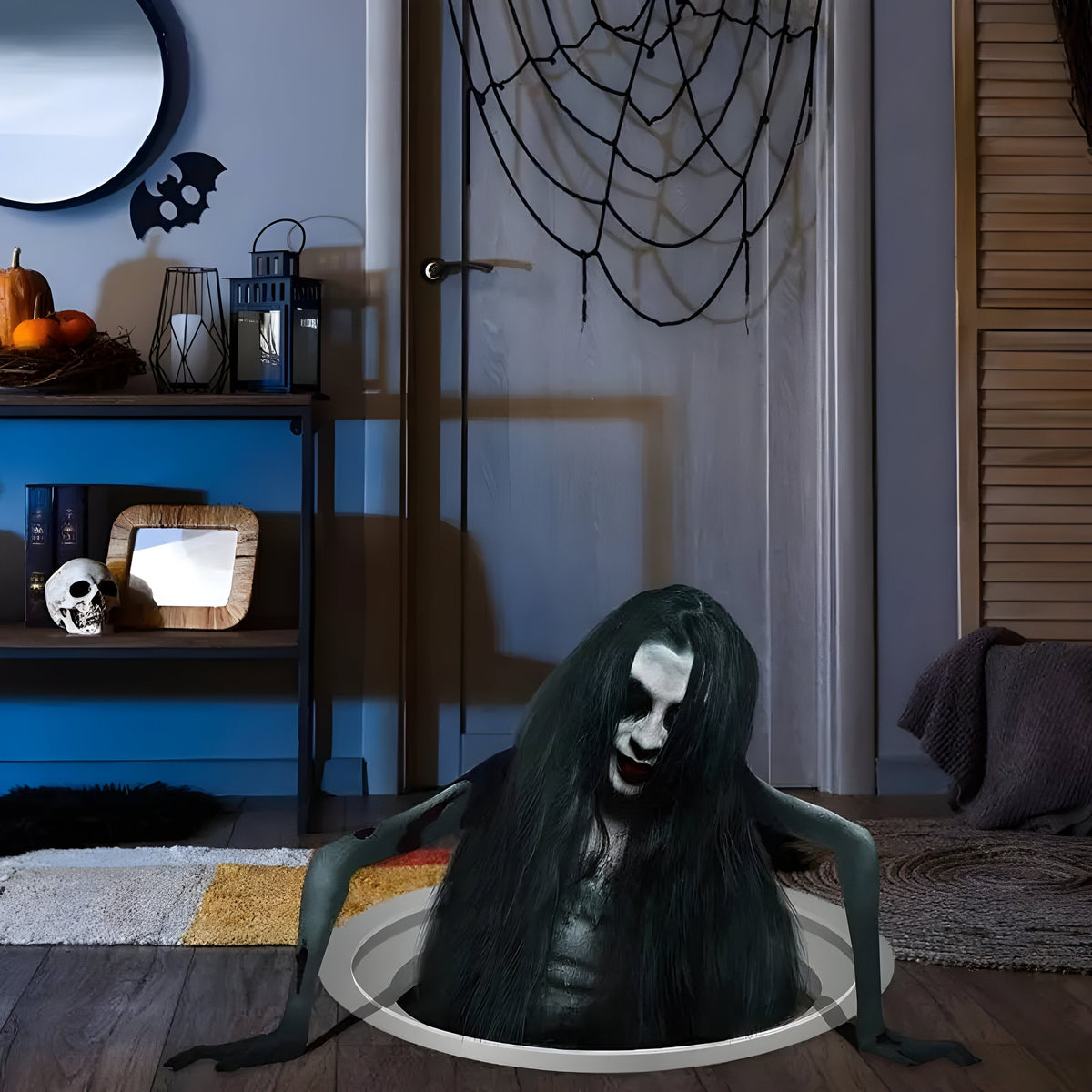 Selvklæbende Halloween klistermærker med sort hårdesign til glatte overflader | Morgane