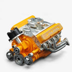 Zestaw konstrukcyjny miniaturowego silnika benzynowego V8 z metalowymi częściami i zapłonem CDI | Chargabuc