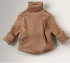 Strikket unisex børnetrøje med høj hals og lange ærmer | Mateos