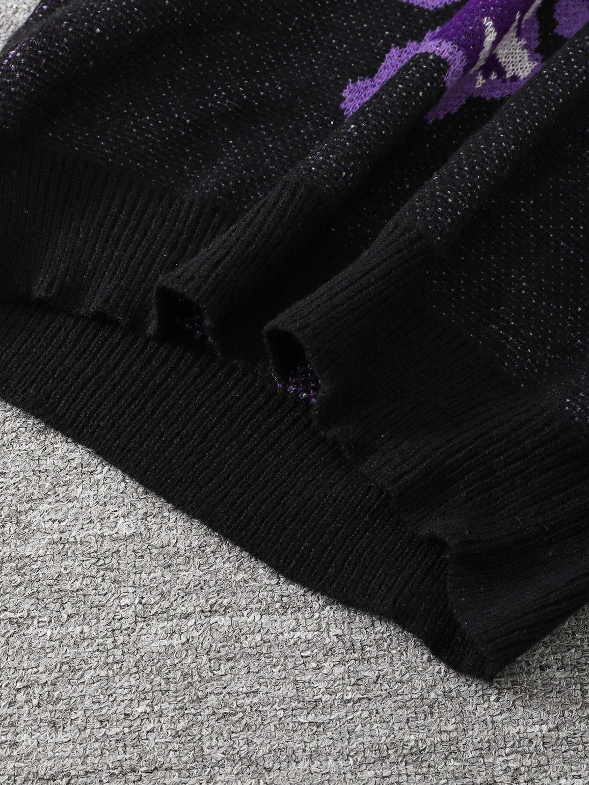 Jacquard striktrøje til mænd med geometrisk mønster rund hals grov struktur | Nestor