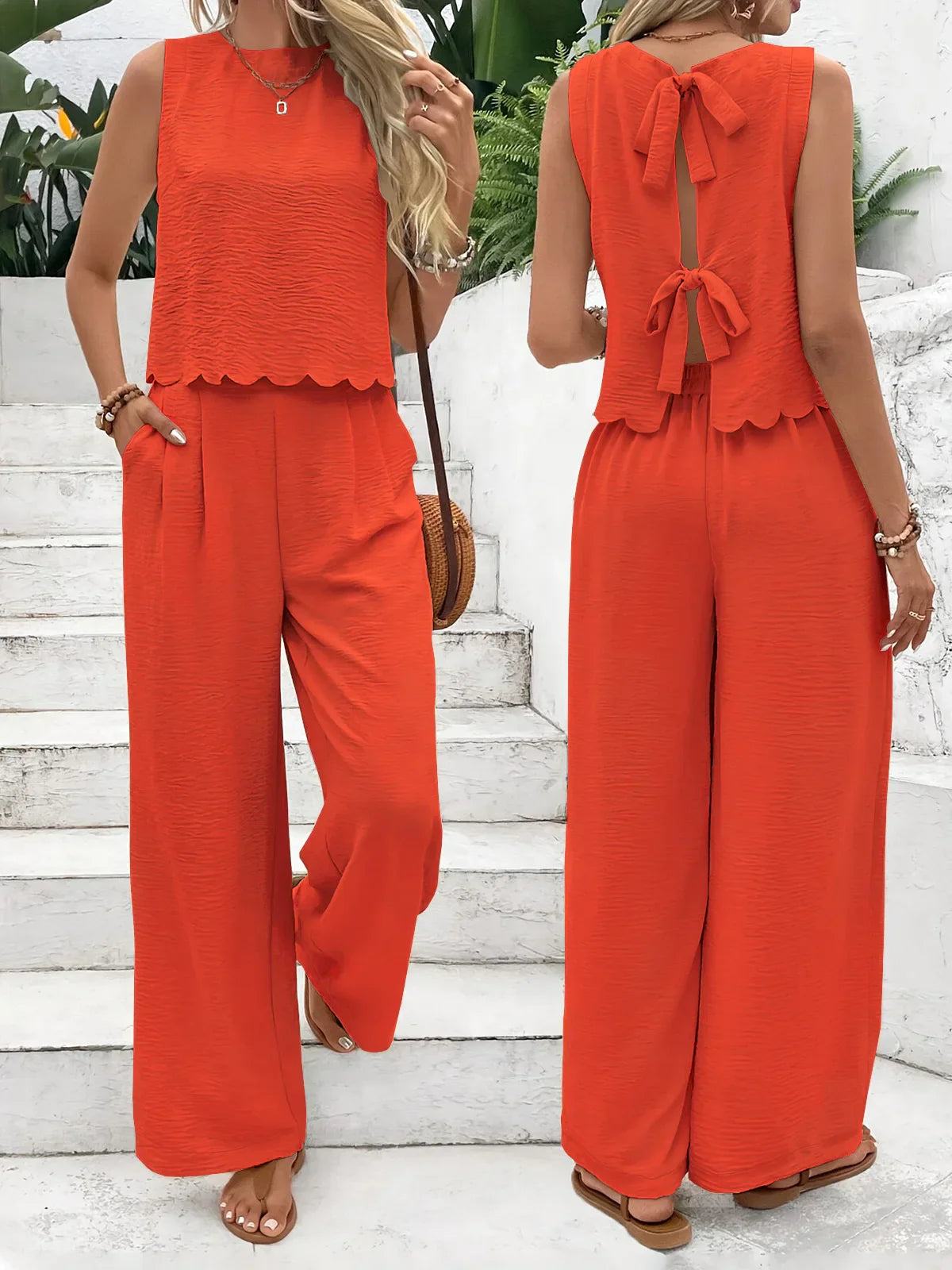 Komplet spodni bez rękawów Regular Fit na lato | Solenza