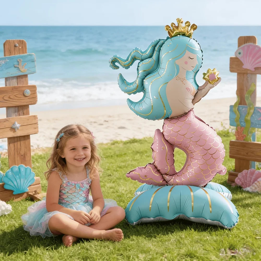 Dekoracyjny balon w kształcie syreniego ogona na przyjęcia i imprezy tematyczne | Mermille