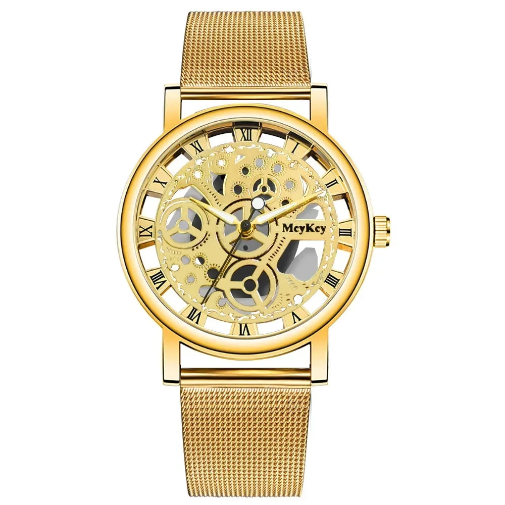 Elegant dameur med meshrem og romertal