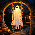Wiszący duch Halloween z oświetleniem LED i pilotem | Spokaty
