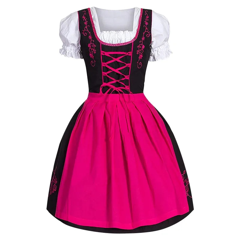 Sukienka dirndl na Oktoberfest dla kobiet z poliestru, o średniowiecznym wzornictwie | Madeleine