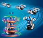 Zdalnie sterowany transformujący samochód-robot z obrotem o 360°, oświetleniem i pilotem | AutoScar