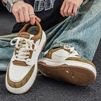 Herre sneakers med plateausål og snørebånd i kunstlæder | Valtor