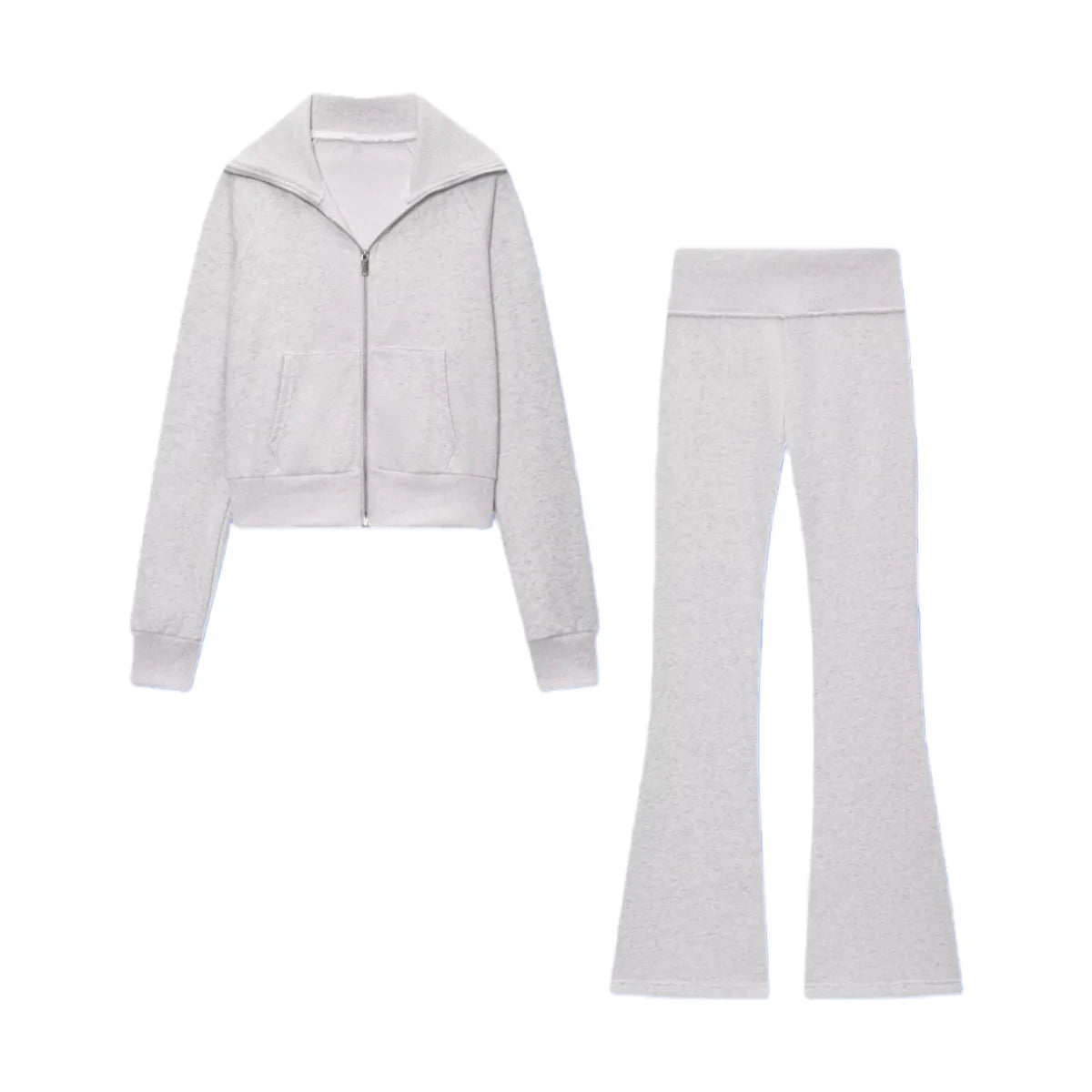 Damski komplet Slim Fit z rozkloszowanymi nogawkami Poliester | Isabel