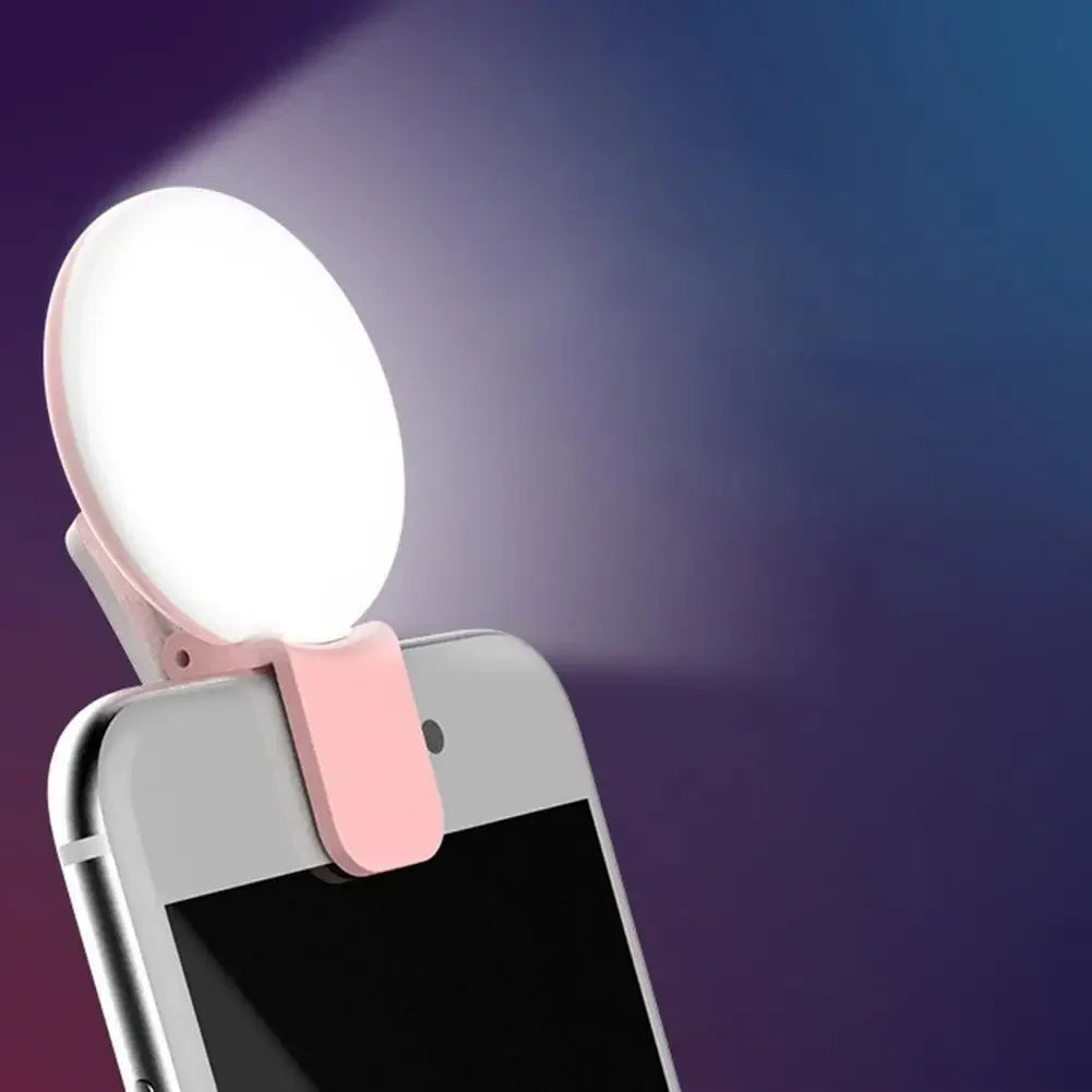 Kompaktowa lampka LED do selfie z klipsem i regulacją poziomu jasności | Lumina