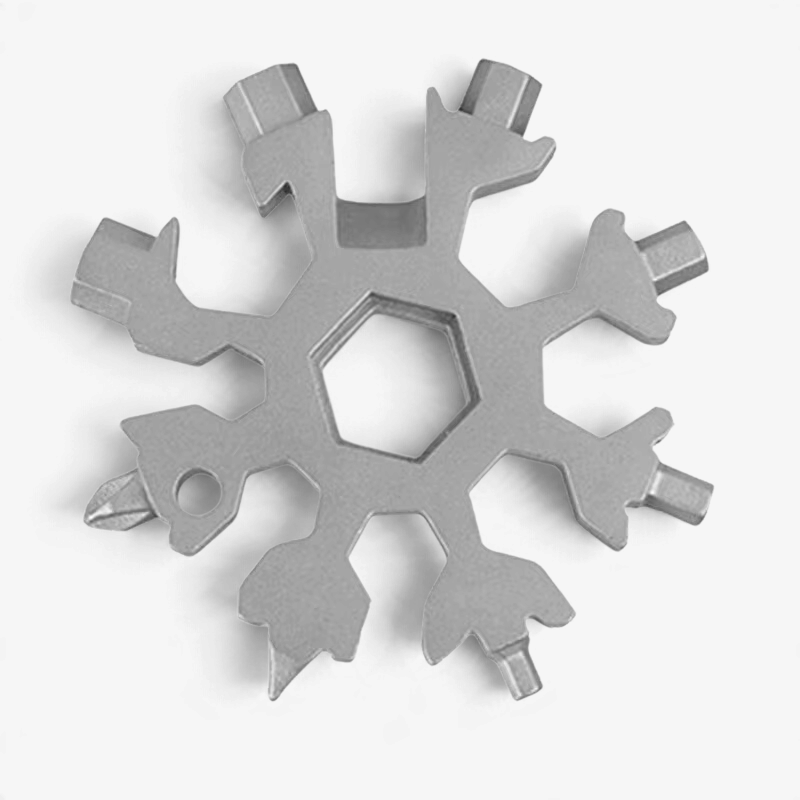 Kompakt 18-i-1 multifunktionsnøgle med snefnugdesign |ToolRing