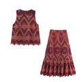 Haftowany boho komplet na lato: top i spódnica | Camelia