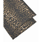 Flared Leopard-damejeans med høj talje, stretch, fuld længde og brede ben | Pauline