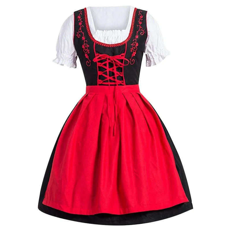 Sukienka dirndl na Oktoberfest dla kobiet z poliestru, o średniowiecznym wzornictwie | Madeleine