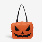 Torebka na ramię z motywem dyni, kompaktowa torba z PU na imprezy halloweenowe | Ximena