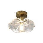 Kwiatowa lampa sufitowa LED ze szkła i metalu z motywem hibiskusa | Zélie