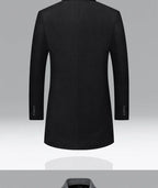 Lang herrefrakke med uld klassisk krave lommer og smart casual design | Gaëtan