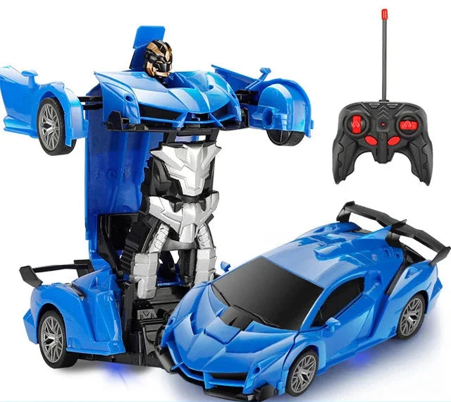 Fjernstyret transformerende robotbil med 360° rotation lys og fjernbetjening | AutoScar