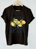 T-shirt z nadrukiem owoców Casualowy Letni | Orvyn