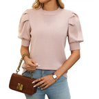 Bluse Puff Sleeve Letvægts Sommer Komfort | Velmira