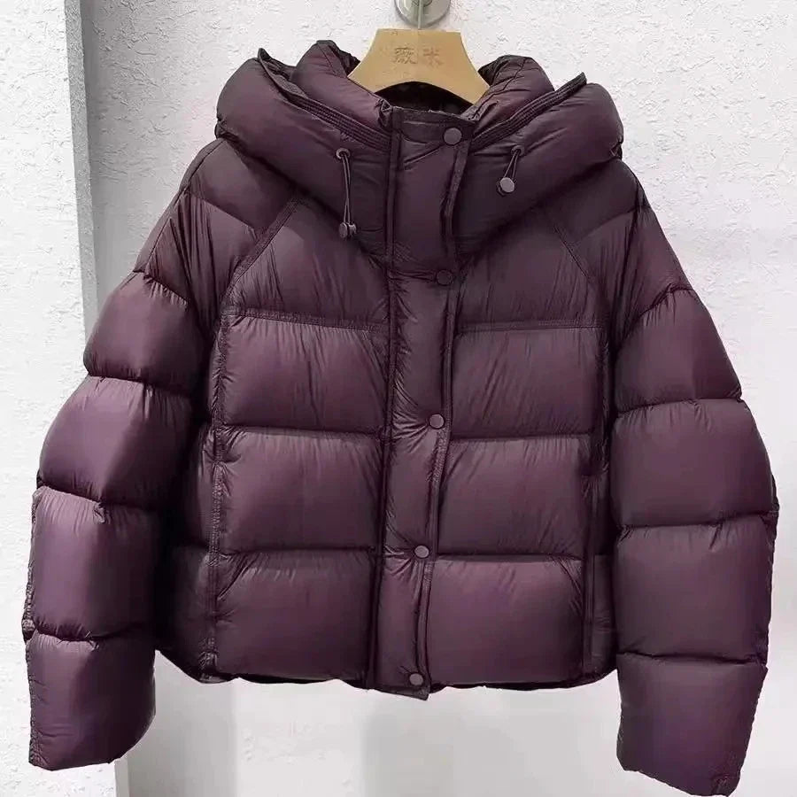 Krótka kurtka Dopasowany krój Lekko pikowana Zimowa | Larnex