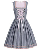 Dirndl Midi Kjole Bayersk Blonde Firkanthals Oktoberfest Dame | Avelina