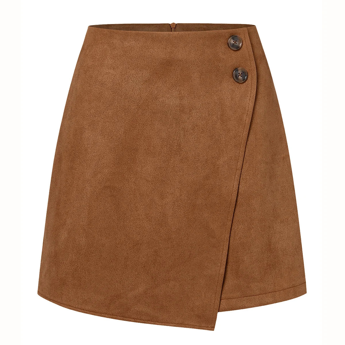Klassisk miniskørt i suede-look med høj talje | Dagmar
