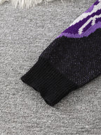 Jacquard striktrøje til mænd med geometrisk mønster rund hals grov struktur | Nestor
