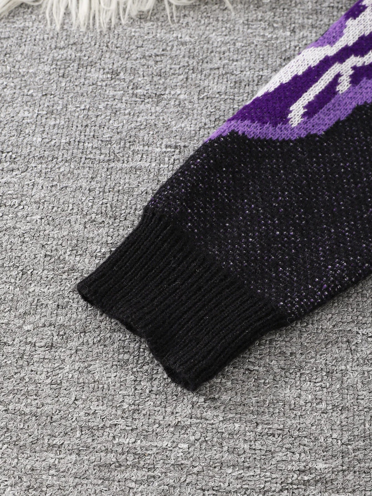 Jacquard striktrøje til mænd med geometrisk mønster rund hals grov struktur | Nestor