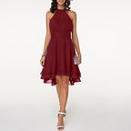 Midi jurk : Midi Jurk Dames: Soepelvallend Model met Fijne Plooien in Rood van Pantinoshop