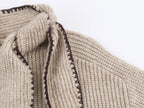 Damski sweter z kołnierzem wiązanym na kokardę, długimi rękawami i elastycznym materiałem | Flora