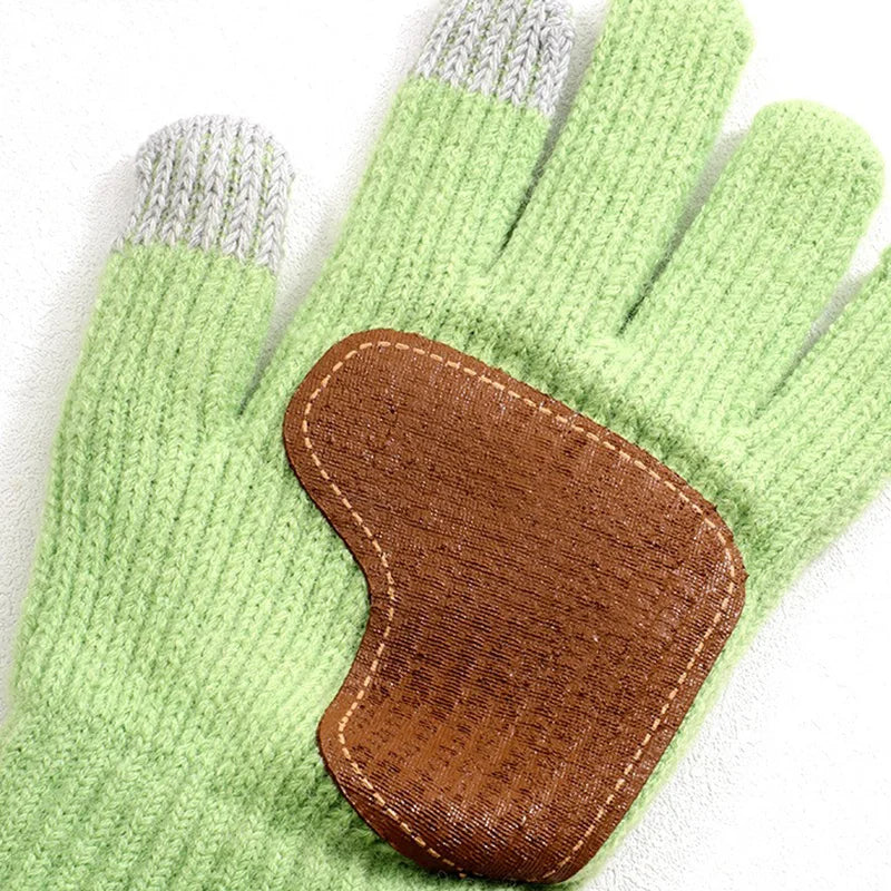 Dziane rękawiczki unisex z akrylu, z obsługą ekranów dotykowych i przedłużonym mankietem, dla dorosłych | Mace
