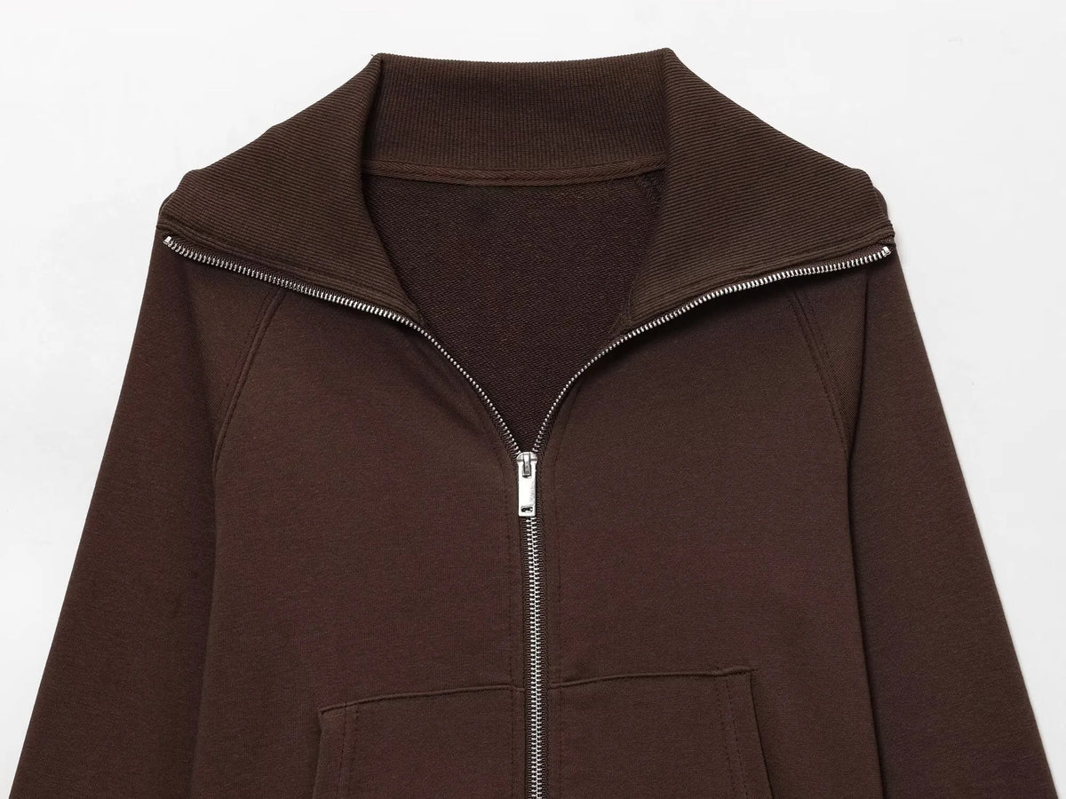 Damski komplet Slim Fit z rozkloszowanymi nogawkami Poliester | Isabel