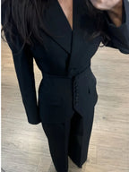 Wide Leg Sæt Høj Talje Polyester | Zenvira