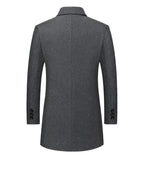 Lang herrefrakke med uld klassisk krave lommer og smart casual design | Gaëtan