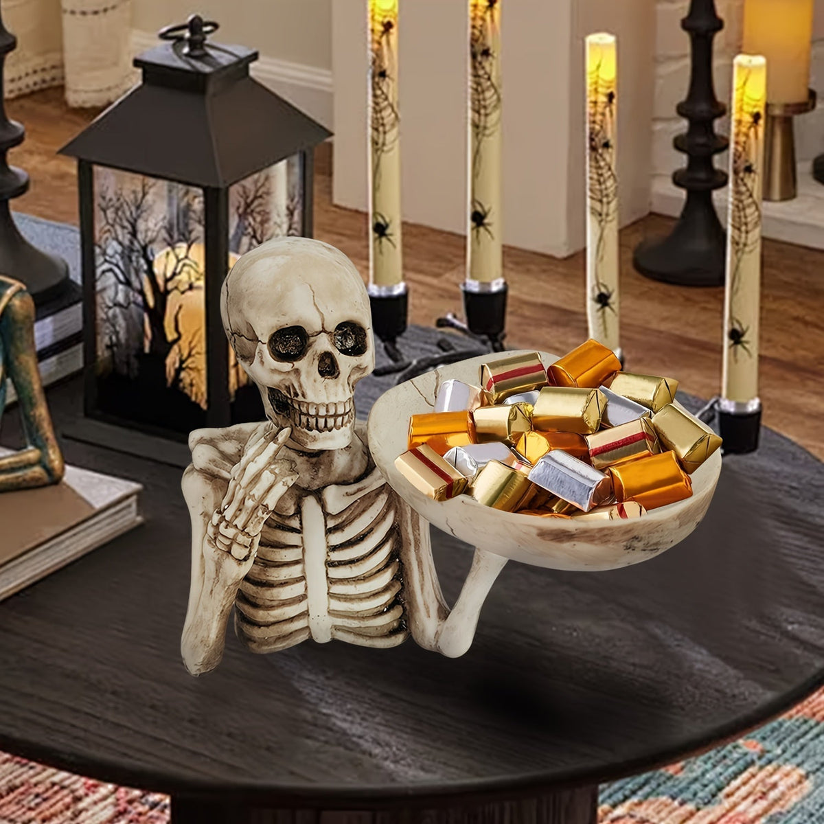 Uchwyt na miskę szkieletu Żywica Dekoracja Halloween | BoneServe