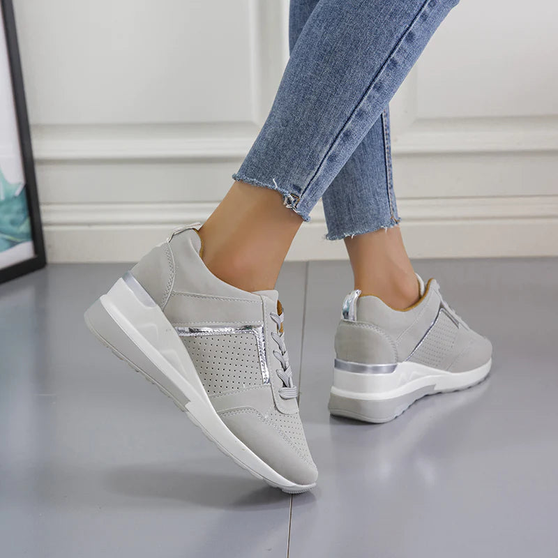 Air Sneakers | Nooit meer pijnlijke voeten in de kleur Beige voor dames in stijl geschikt voor alle seizoenen.