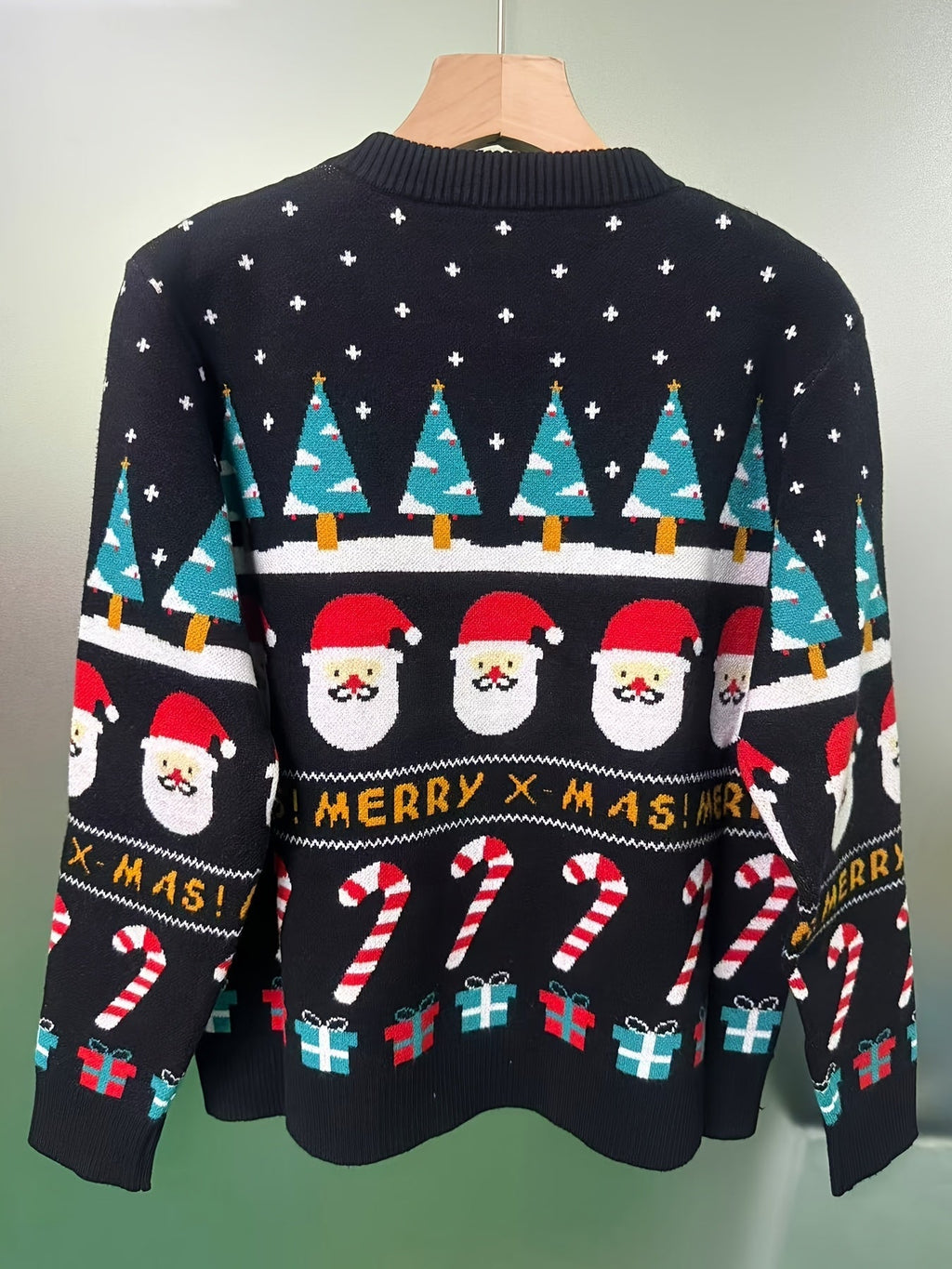 Festlig Oversized Julesweater Med Rundhals Og Strikket Mønster | Marie