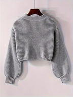 Striktrøje Cropped Blød Blouson Ærmer | Virela