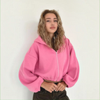 Hættetrøje med Lynlås Oversized Letvægt | Vintera
