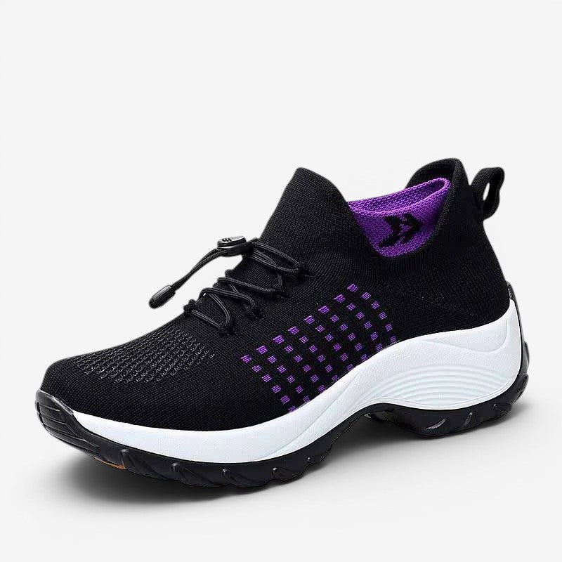 Damskie sneakersy wsuwane z siateczką i podeszwą na platformie | Elvara