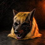 Lateksowa maska kostiumowa wilka z futrzanymi detalami, na Halloween i imprezy tematyczne | Alejandro