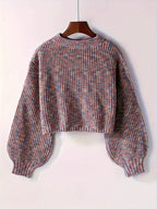 Striktrøje Cropped Blød Blouson Ærmer | Virela