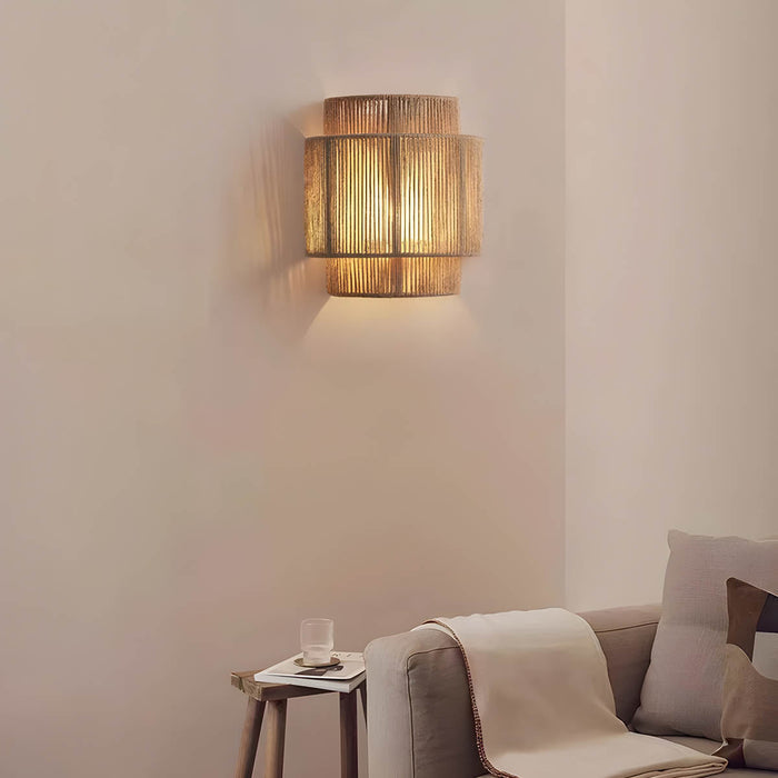 Lampa ścienna LED o splątanym designie, naturalne materiały, ciepłe światło | Vitoria