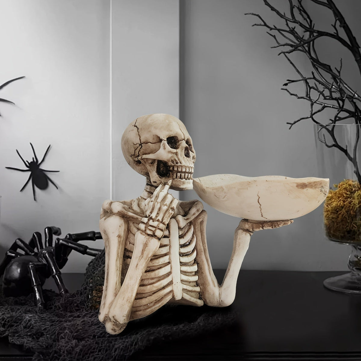 Uchwyt na miskę szkieletu Żywica Dekoracja Halloween | BoneServe