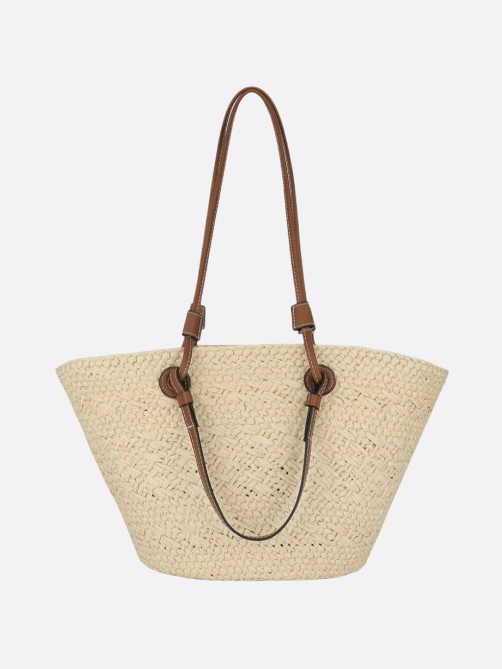 Torba tote z plecionego słomkowego materiału w letnim stylu | Alvira
