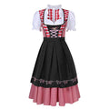 Damski zestaw dirndl z kraciastymi szelkami, bluzką i spódnicą na Oktoberfest | Mathilde