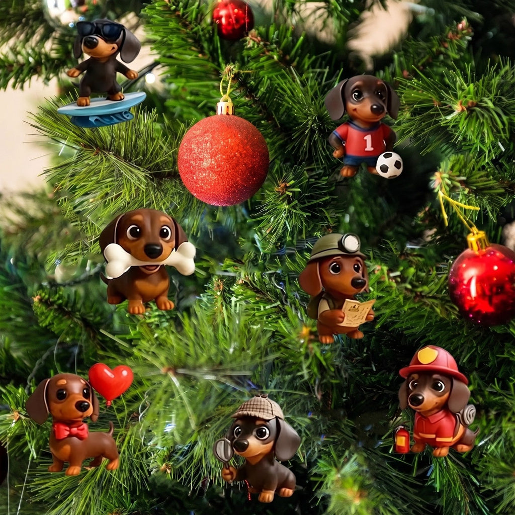 Dackel Adventskalender med 24 genanvendelige juleophæng | FriendAdvent