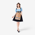 Damski dirndl ze sznurowanym gorsetem i haftowanym fartuchem | Hannah